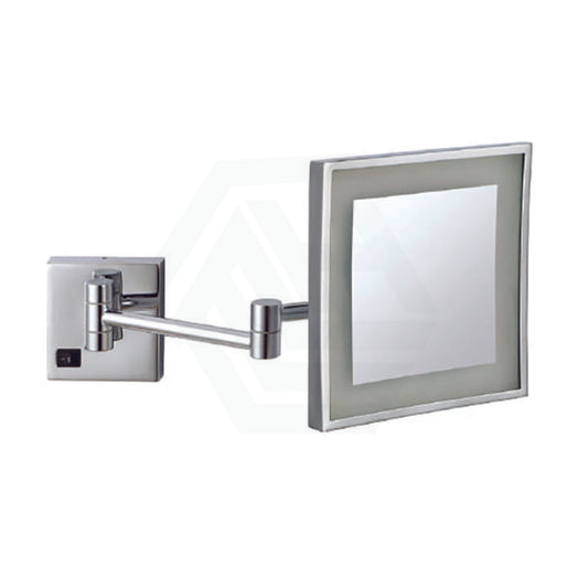 Thermogroup 200Mm Led Makeup Mirror Dual Arm Extend 3X Magnifier Square Led Mirrors