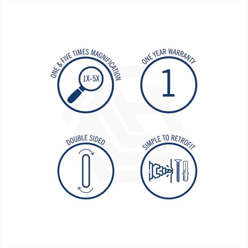 200mm ThermoGroup Round Makeup Mirror 1&5x Magnification