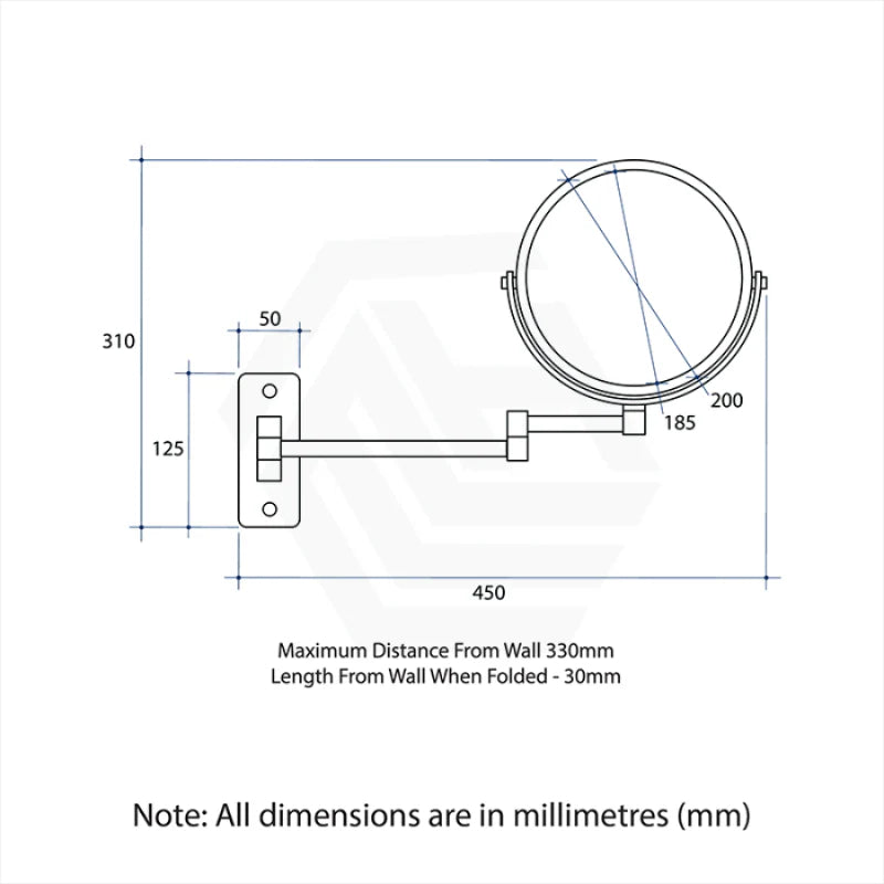 200mm ThermoGroup Round Makeup Mirror 1&5/8/10x Magnification Variant Color