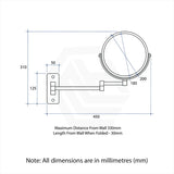 200mm ThermoGroup Round Makeup Mirror 1&5/8/10x Magnification Variant Color