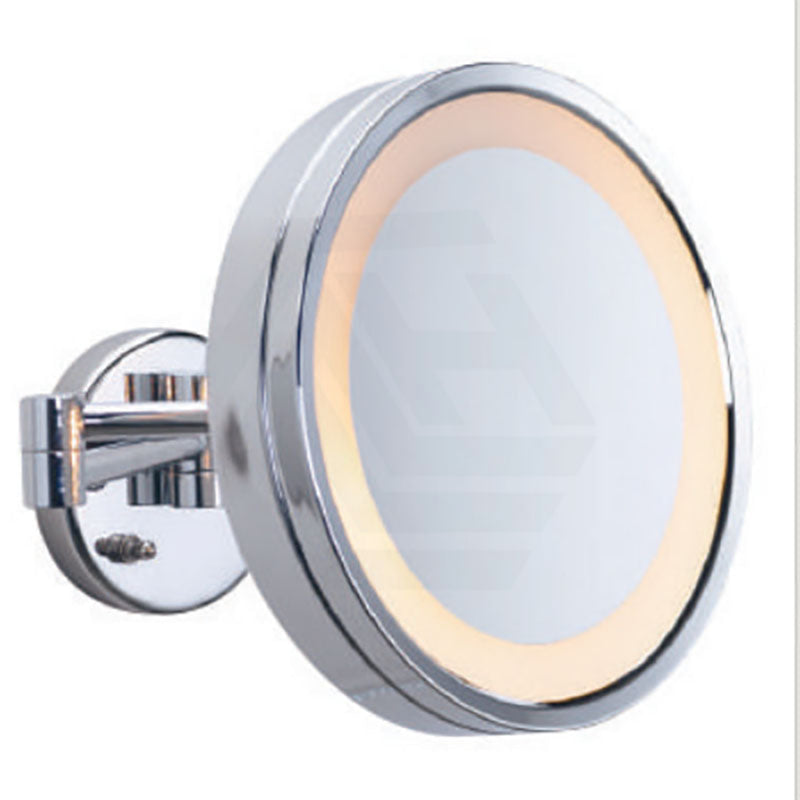 Thermogroup 250Mm Concealed Hardwired Led Makeup Mirror 3X Magnifier Chrome Round Led Mirrors