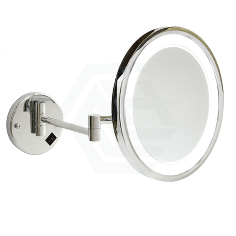 Thermogroup 250Mm Concealed Hardwired Led Makeup Mirror 5X Magnifier Chrome Round Led Mirrors