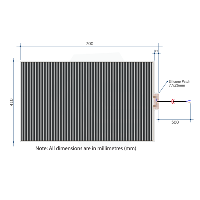 Thermogroup 410X700X5.5Mm Thermomirror Ultra-Thin Demister Pad Mirror