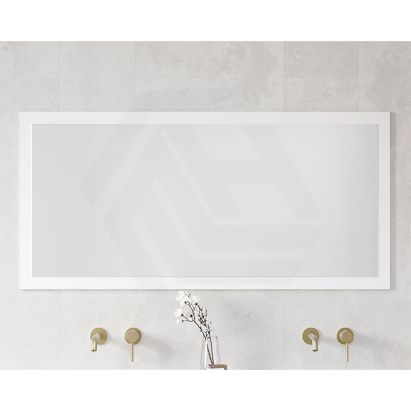 600/750/900/1200/1500mm Timberline Miami Rectangle MDF Board Framed Wall Mirror - White Satin