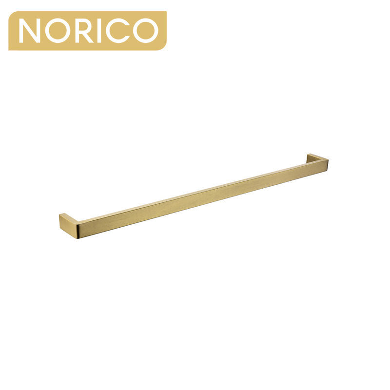 Norico Cavallo 600/800mm Square Brushed Yellow Gold Single Towel Rail Stainless Steel 304 Bathroom
