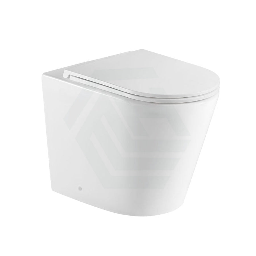 R&T Frameless Inwall Concealed Cistern with Rimless Tornado Wall Faced Toilet Pan with Push Button