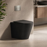 Tornado Rimless Flush Wall Faced Toilet Pan Only 580x360x420mm - Matt Black / Gloss White