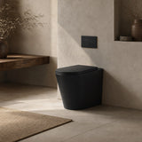 Tornado Rimless Flush Wall Faced Toilet Pan Only 580x360x420mm - Matt Black / Gloss White
