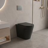 Tornado Rimless Flush Wall Faced Toilet Pan Only 580x360x420mm - Matt Black / Gloss White