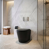 Tornado Rimless Flush Wall Faced Toilet Pan Only 580x360x420mm - Matt Black / Gloss White