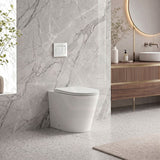 Tornado Rimless Flush Wall Faced Toilet Pan Only 580x360x420mm - Matt Black / Gloss White