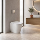 Tornado Rimless Flush Wall Faced Toilet Pan Only 580x360x420mm - Matt Black / Gloss White