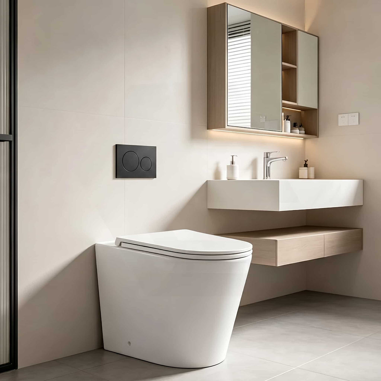 Tornado Rimless Flush Wall Faced Toilet Pan Only 580x360x420mm - Matt Black / Gloss White