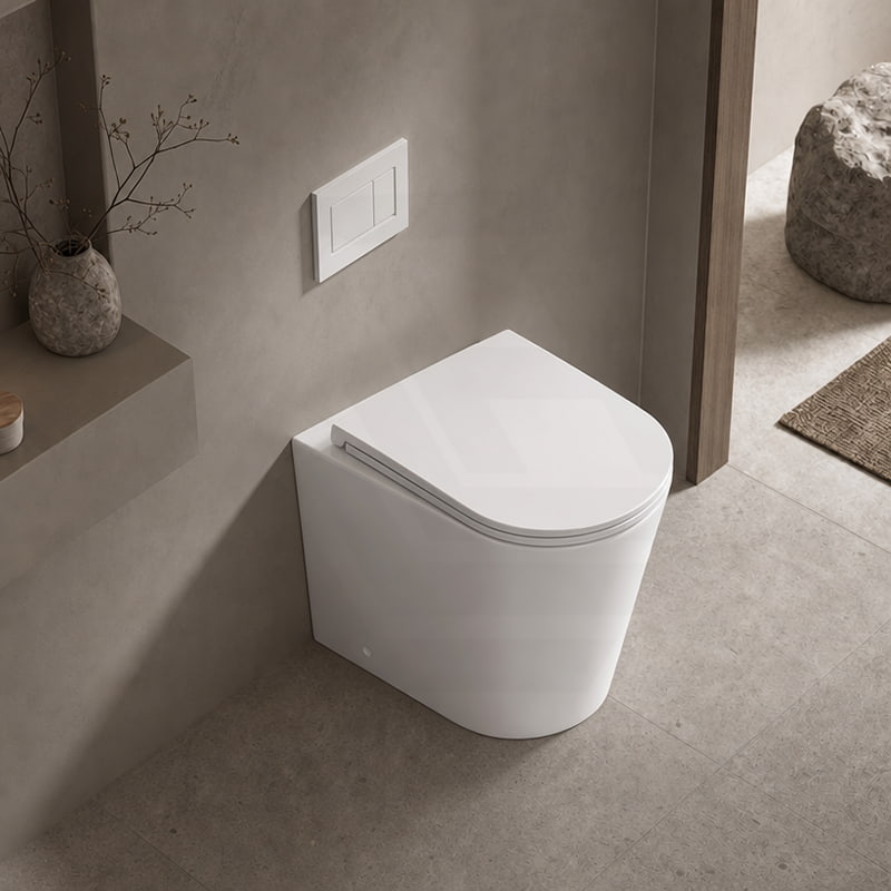 Tornado Rimless Flush Wall Faced Toilet Pan Only 580x360x420mm - Matt Black / Gloss White