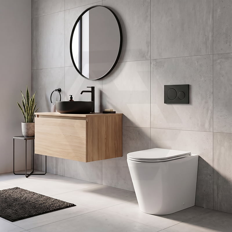 Tornado Rimless Flush Wall Faced Toilet Pan Only 580x360x420mm - Matt Black / Gloss White