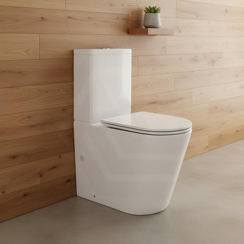 Rimless Back to Wall Toilet Suite 620x370x820mm - Gloss White
