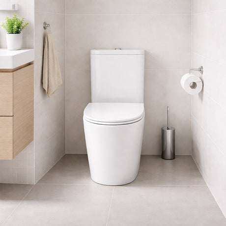 Rimless Back to Wall Toilet Suite 620x370x820mm - Gloss White