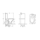 test 620x370x820mm Bathroom Rimless Toilet Suite Back To Wall White