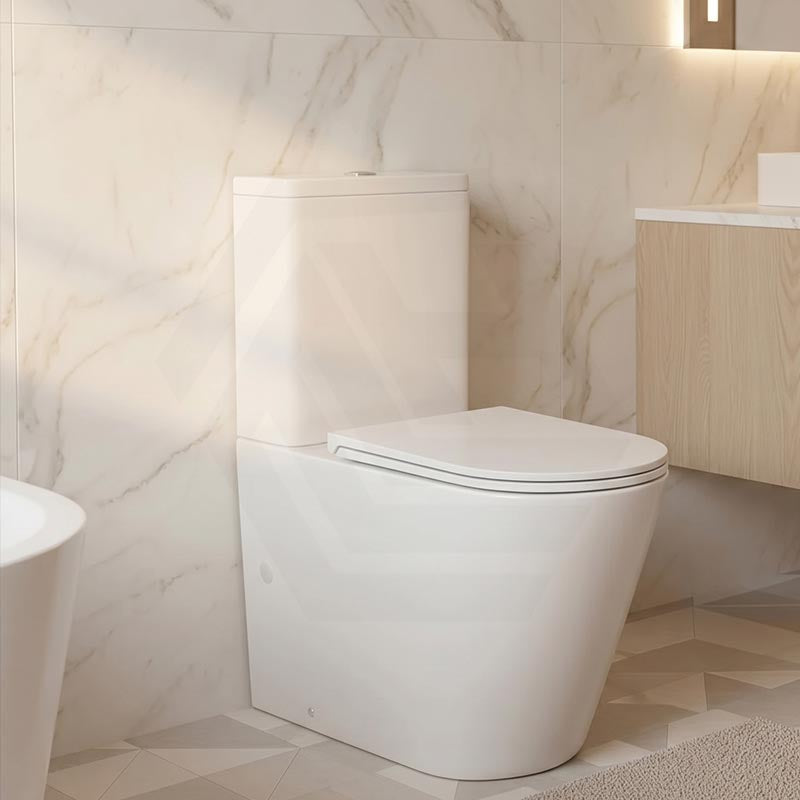 Bathroom Rimless Tornado Toilet Suite Comfort Height Back To Wall 670x360x870mm - Variant Colour