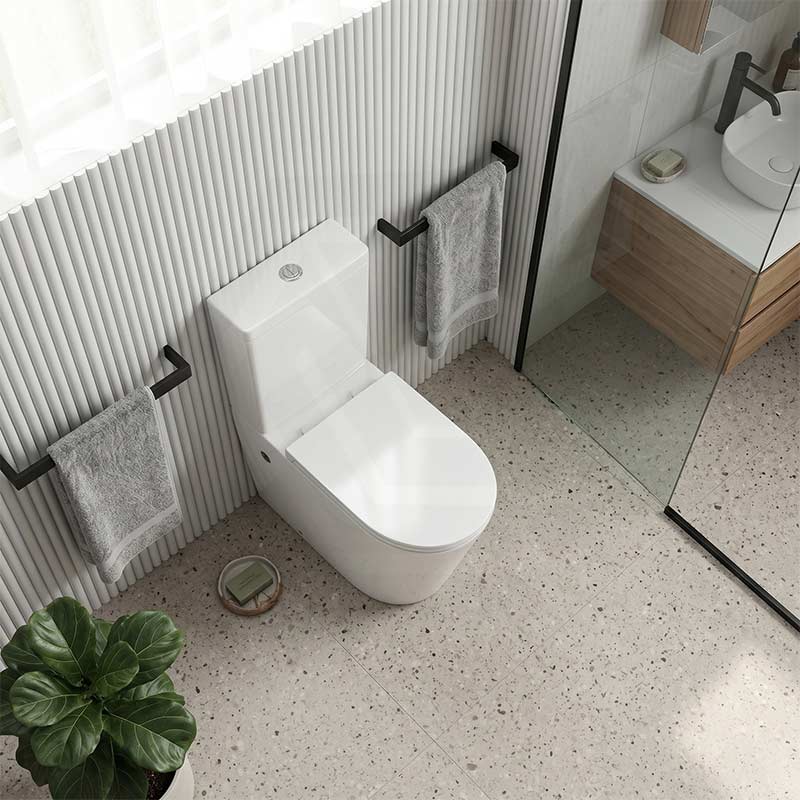 Bathroom Rimless Tornado Toilet Suite Comfort Height Back To Wall 670x360x870mm - Variant Colour