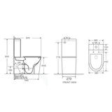 670x360x850mm Bathroom Rimless Tornado Toilet Suite Comfort Height Back To Wall White