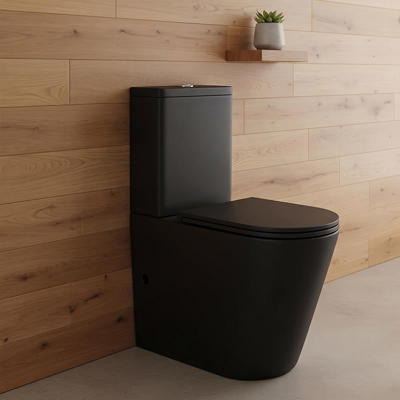 Bathroom Rimless Tornado Toilet Suite Comfort Height Back To Wall 670x360x870mm - Variant Colour