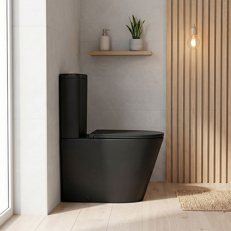 Bathroom Rimless Tornado Toilet Suite Comfort Height Back To Wall 670x360x870mm - Variant Colour