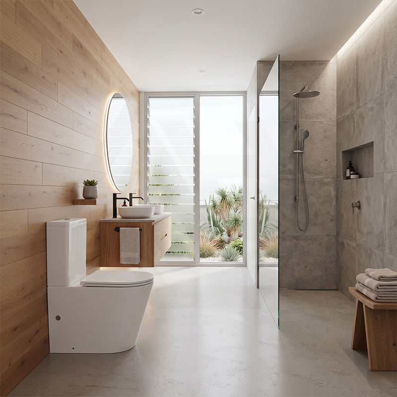 Bathroom Rimless Tornado Toilet Suite Comfort Height Back To Wall 670x360x870mm - Variant Colour