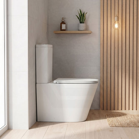 Bathroom Rimless Tornado Toilet Suite Comfort Height Back To Wall 670x360x870mm - Variant Colour