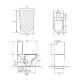 670x360x850mm Bathroom Rimless Tornado Matt Black Toilet Suite Comfort Height Back To Wall
