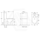 630x390x840mm Bathroom Back to Wall Rimless Tornado Toilet Suite Compact Design