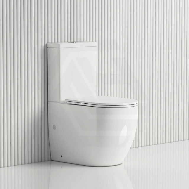 630x390x840mm Bathroom Back to Wall Rimless Tornado Toilet Suite Compact Design