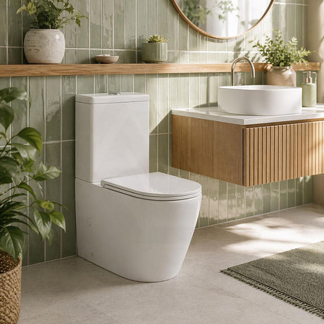 Rimless Tornado Back to Wall Toilet Suite Compact Design 630x390x840mm - Gloss White