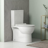 Back to Wall Rimless Flushing Ceramic Toilet Suite Soft Close Seat 650x390x860mm - Gloss White