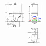650x380x840mm Rimless Flushing Ceramic White Wall Faced Toilet Suite Soft Seat WELS WATERMARK Back to wall