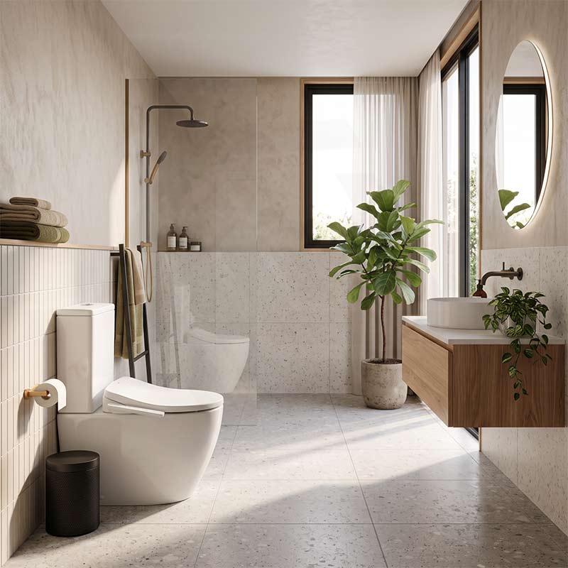 Rimless / Rimless Tornado Toilet Suite with DAELIMBATH Ultra Slim Bidet Seat - Remote or Side Panel Control