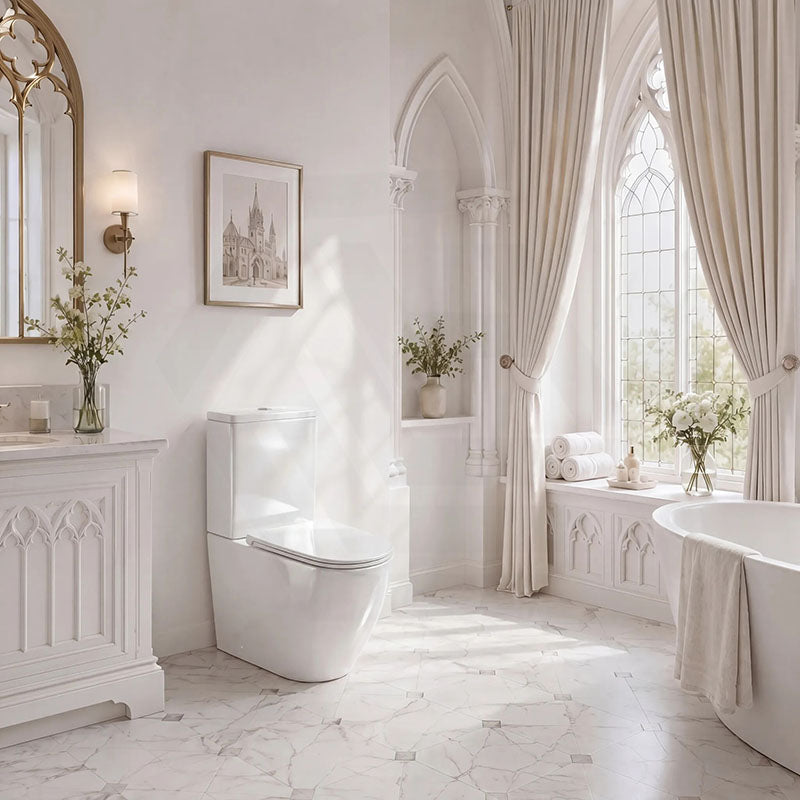 Bathroom Back To Wall Ceramic Toilet Suite Rimless Variant Colour Available 665x380x845mm