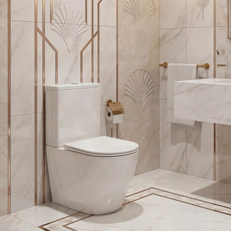 Bathroom Back To Wall Ceramic Toilet Suite Rimless Variant Colour Available 665x380x845mm