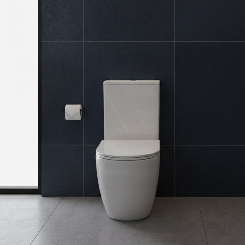Rimless Tornado Ceramic Back to Wall Toilet Suite 665x380x845mm - Variant Colour