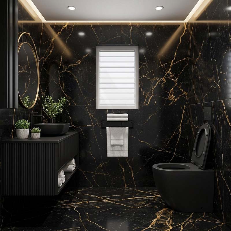 Bathroom Toilet Wall Floor Faced Pan Only With Rimless VORTEX Flushing Technology 570x360x400mm - Matt Black