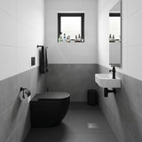 Bathroom Toilet Wall Floor Faced Pan Only With Rimless VORTEX Flushing Technology 570x360x400mm - Matt Black