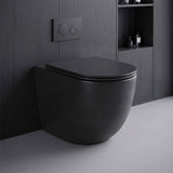 Bathroom Toilet Wall Floor Faced Pan Only With Rimless VORTEX Flushing Technology 570x360x400mm - Matt Black