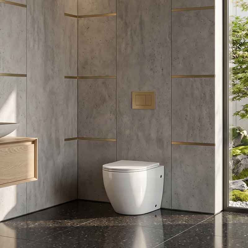 Bathroom Toilet Wall Floor Faced Pan With Tornado Rimless Flushing Technology 570x360x400mm - Variant Colour