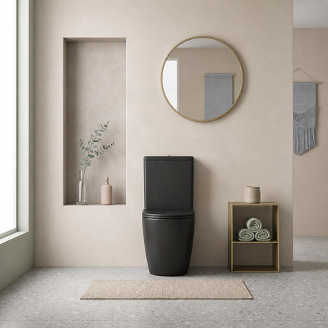 Bathroom Back To Wall Ceramic Toilet Suite Rimless Variant Colour Available 665x380x845mm
