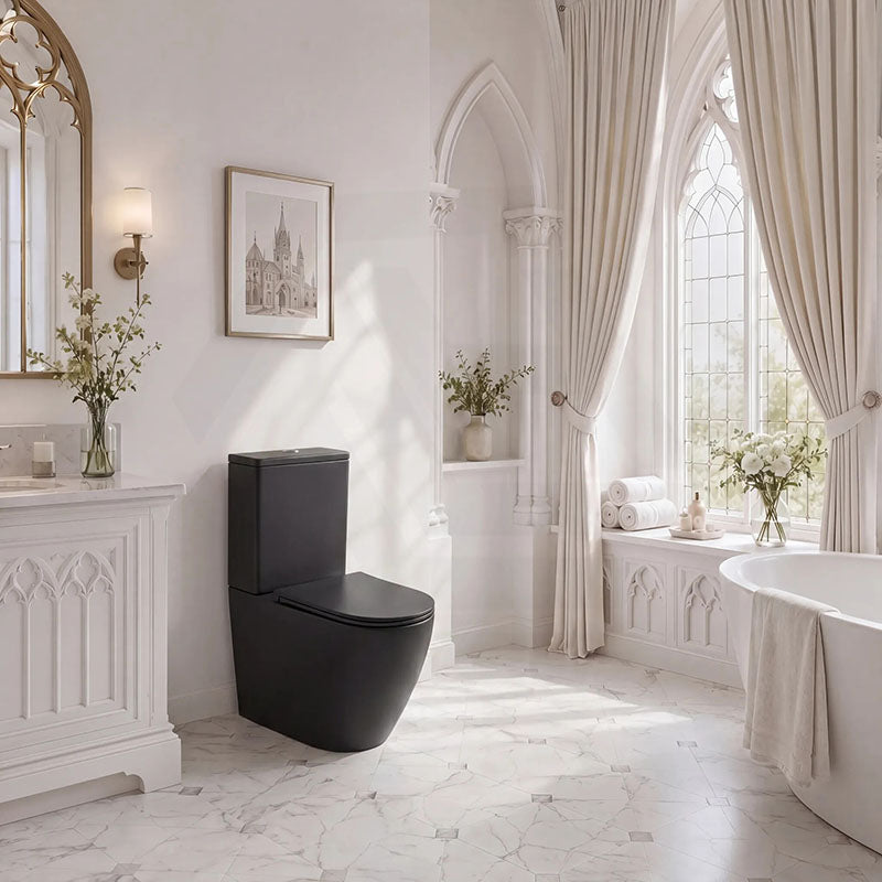 Bathroom Back To Wall Ceramic Toilet Suite Rimless Variant Colour Available 665x380x845mm