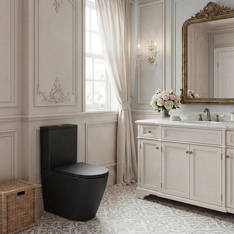 Bathroom Back To Wall Ceramic Toilet Suite Rimless Variant Colour Available 665x380x845mm