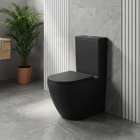 Rimless Tornado Ceramic Back to Wall Toilet Suite 665x380x845mm - Variant Colour