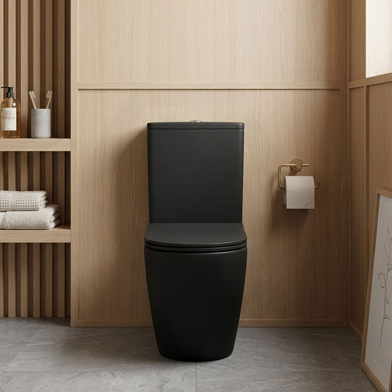 Rimless Tornado Ceramic Back to Wall Toilet Suite 665x380x845mm - Variant Colour