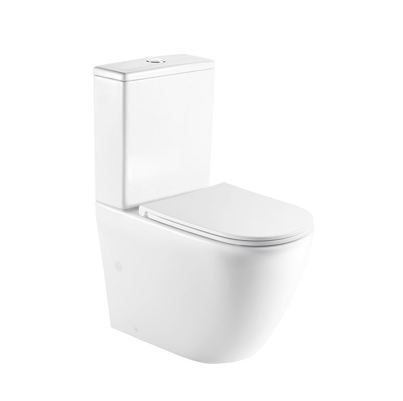 665X380X845Mm Bathroom Back To Wall Toilet Suite Matt White Rimless Flushing Ceramic Suites