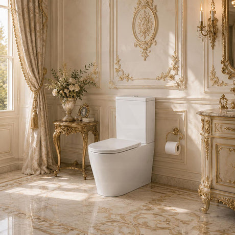 Bathroom Back To Wall Ceramic Toilet Suite Rimless Variant Colour Available 665x380x845mm